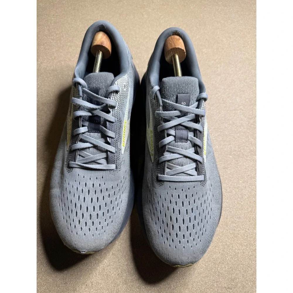 Brooks Ghost 15 Mens Road Running Shoes Grey Lime Green 1104181D040 Size 11 D